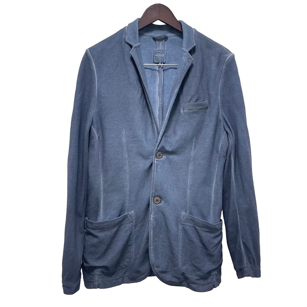 Alpha Studio Discoloration Dyeing Blue Blazer Size IT 50 US 40 Medium